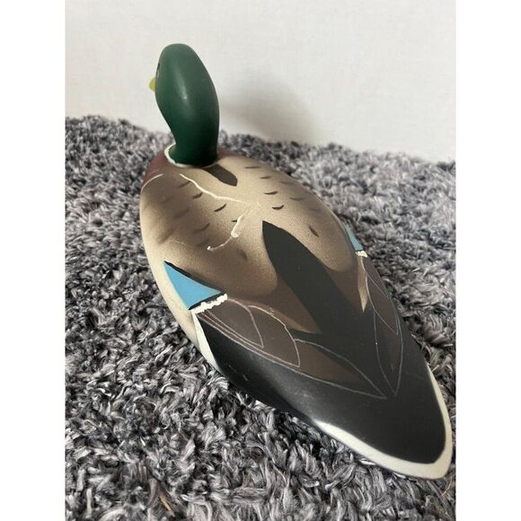 Vintage Wood Male Mallard Duck Decoy With Glass Eye B3 - Picture 3 of 5